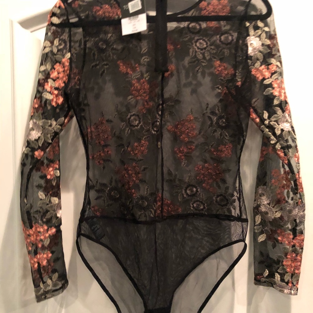 Topshop Mesh Bodysuit - Picture 2 of 4